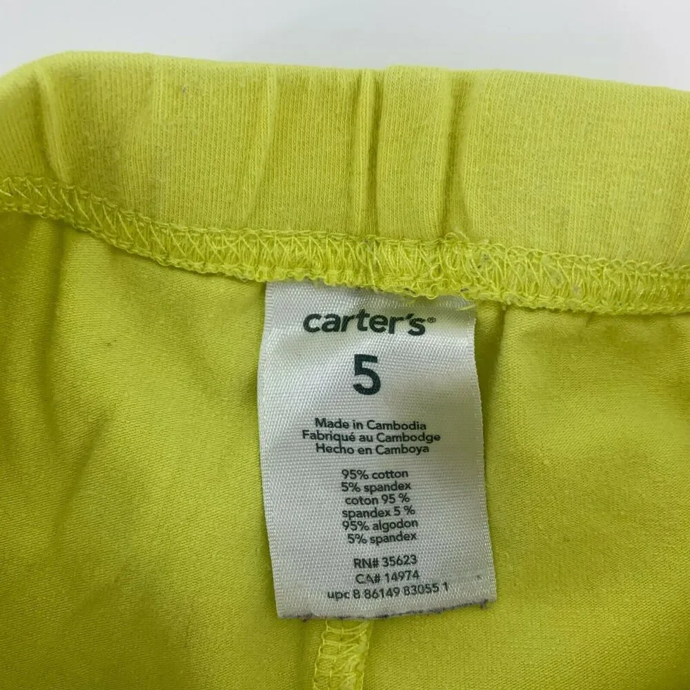 Carters Girl’s Pajama Short Pants Kid’s Youth Size 5